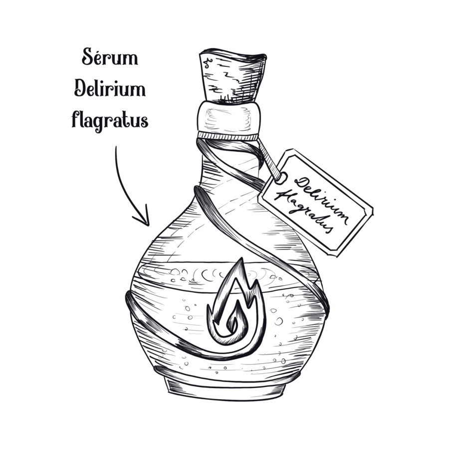 Delirium-flagratus-magicke-serum-z-knihy-Myslomagovia Delirium flagratus magické sérum z knihy Mysľomágovia